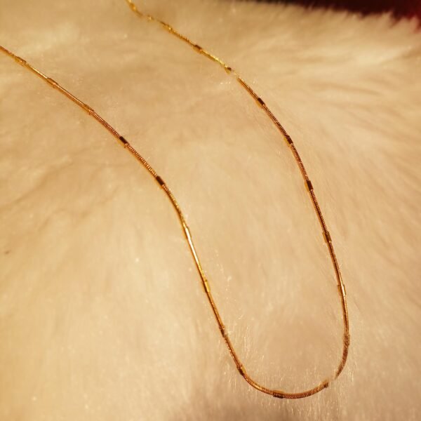 Golden Tube Beaded Stainless Steel Chain