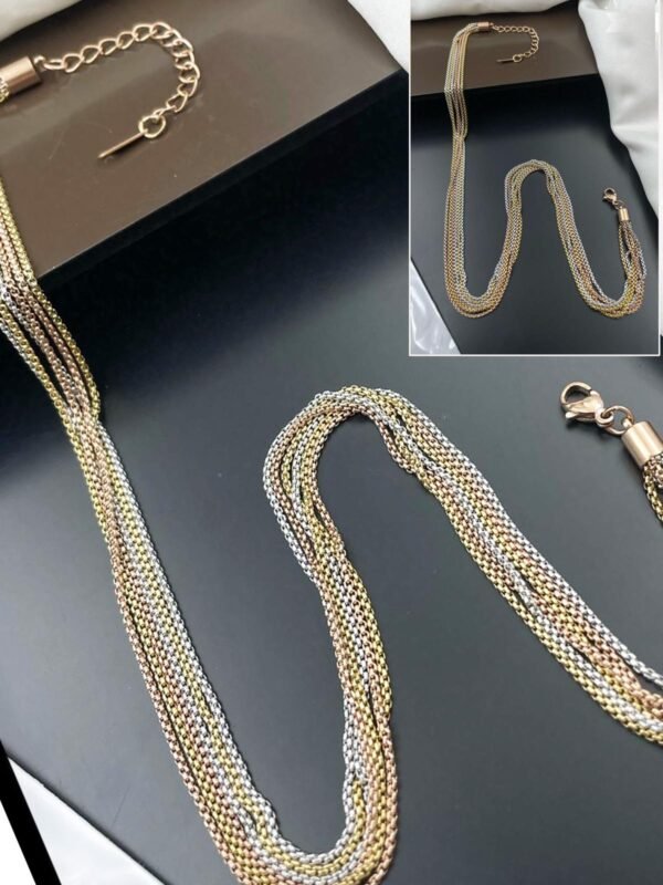Elegant Multicolor Stainless Steel Rope Chain Necklace - Image 3