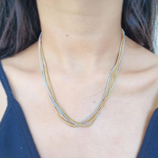 Elegant Multicolor Stainless Steel Rope Chain Necklace